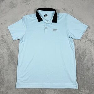 Titleist Mens XXL Polo Shirt Light Blue Black Collar Golf Performance